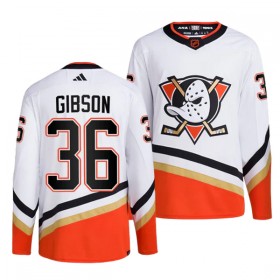 Dresovi Anaheim Ducks John Gibson 36 Adidas 2022-23 Reverse Retro 2.0 Bijela Authentic - Muške